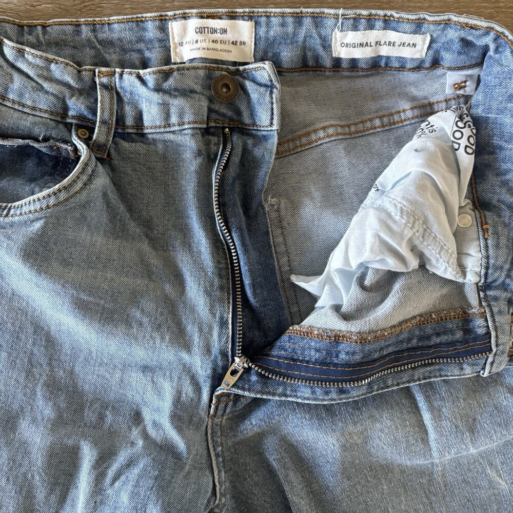 Cotton On Jeans | Womens 8 (29x31.5) | Original Flare Light Wash Stretch Denim - Picture 4 of 9